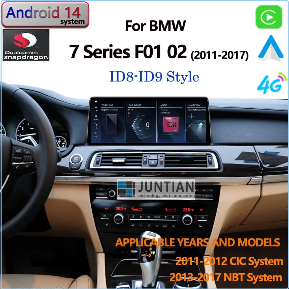 Ultra Narrow Android14 Qualcomm wireles Carplay Autoradio Navigazione GPS Per BMW Serie 7 F01 F02 2009-2017 NBT Lettore Multimediale