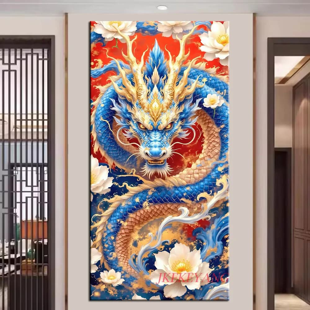 DIY Diamond Painting Beautiful Chinese Dragon Picture Cross Stitch Full Drills Diamond Mosaic New Collection Home Decor