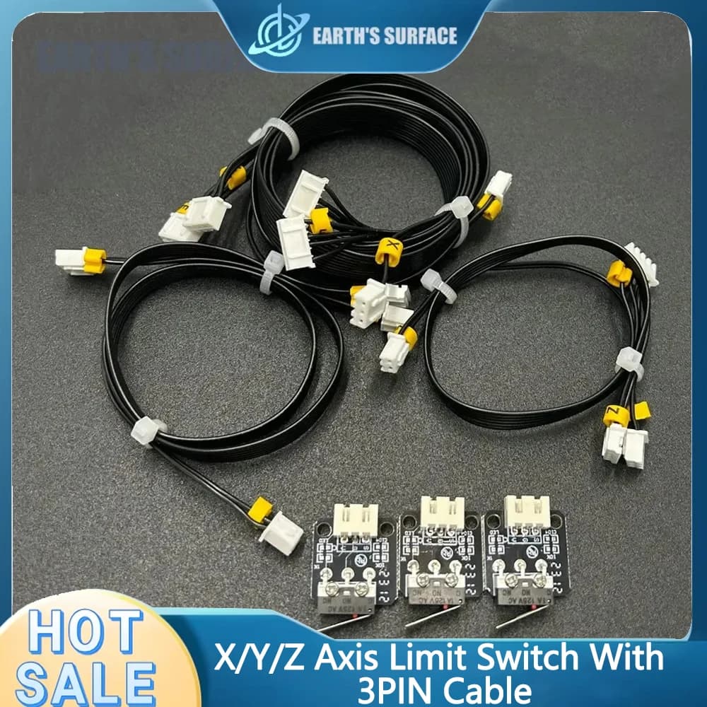 X/Y/Z Axle End Switch for 3D Printer ES-3D with 3 PIN cable, Mini Endstop, 3D Printer Parts for X/Y/Z CR10 Ender 3 Axle Motors