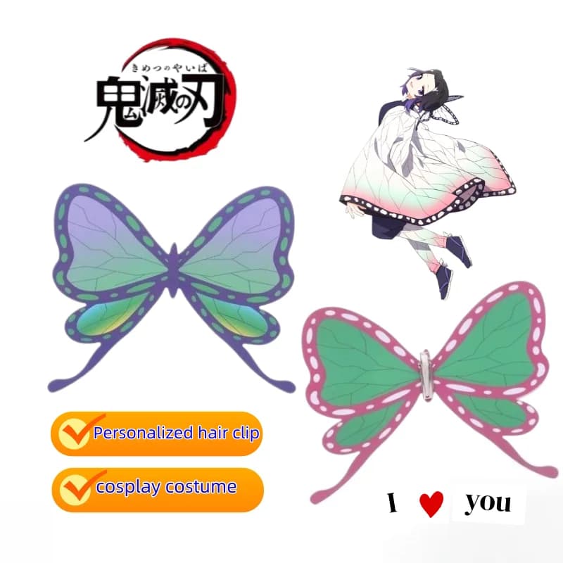 Nuova forcina Demon Slayer Kochou Shinobu Tsuyuri Kana, accessorio animazione creativo e colorato, dolce e versatile per cosplay e travestimenti