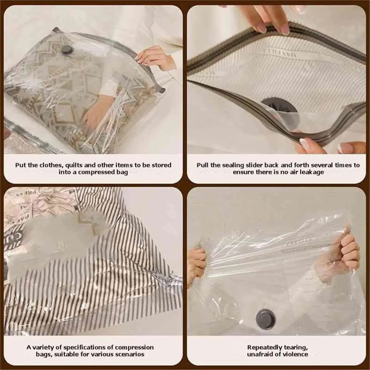 Super Set da 15 Sacchetti Sottovuoto Ricaricabili per Viaggio, Compressione Salvaspazio per Valigie e Vestiti