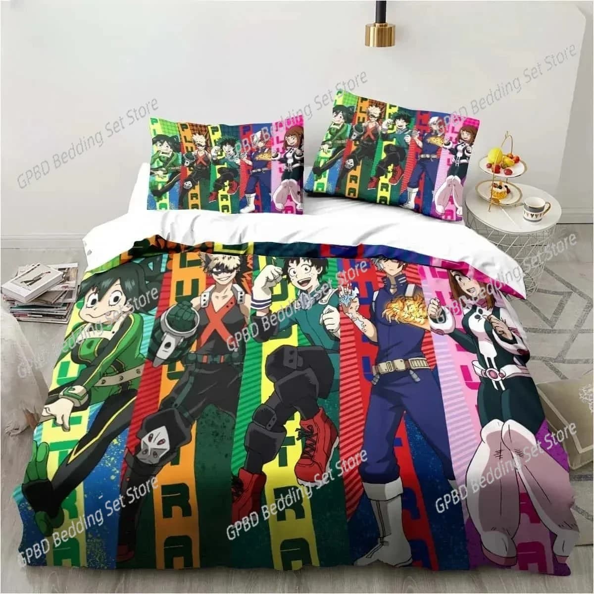 Biancheria da letto con stampa 3D Regalo Anime My Hero Academia Set di biancheria da letto Singolo Twin Completo Queen King Size Set da letto per bambini per adulti Tessili per la casa