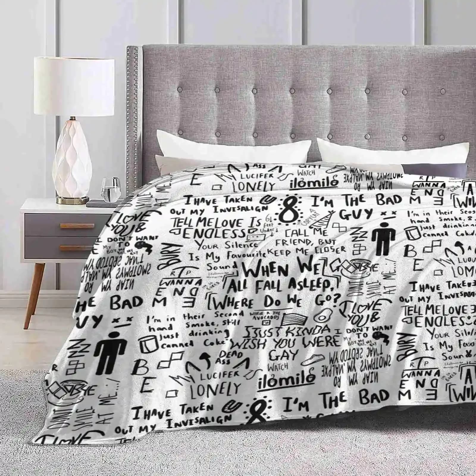 Design creativo confortevole coperta di flanella calda Finneas testi musicali Cool quando tutti noi ci affiorano dove possiamo andare Wwafawdwg