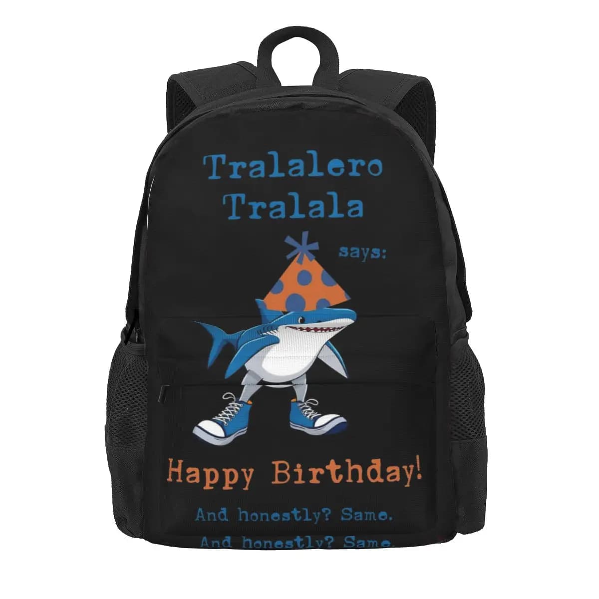 Tralalero Tralala Shark Compleanno Zaino da donna Mochila Borsa da scuola per studenti Borsa per laptop italiana Brainrot Borsa a tracolla per bambini