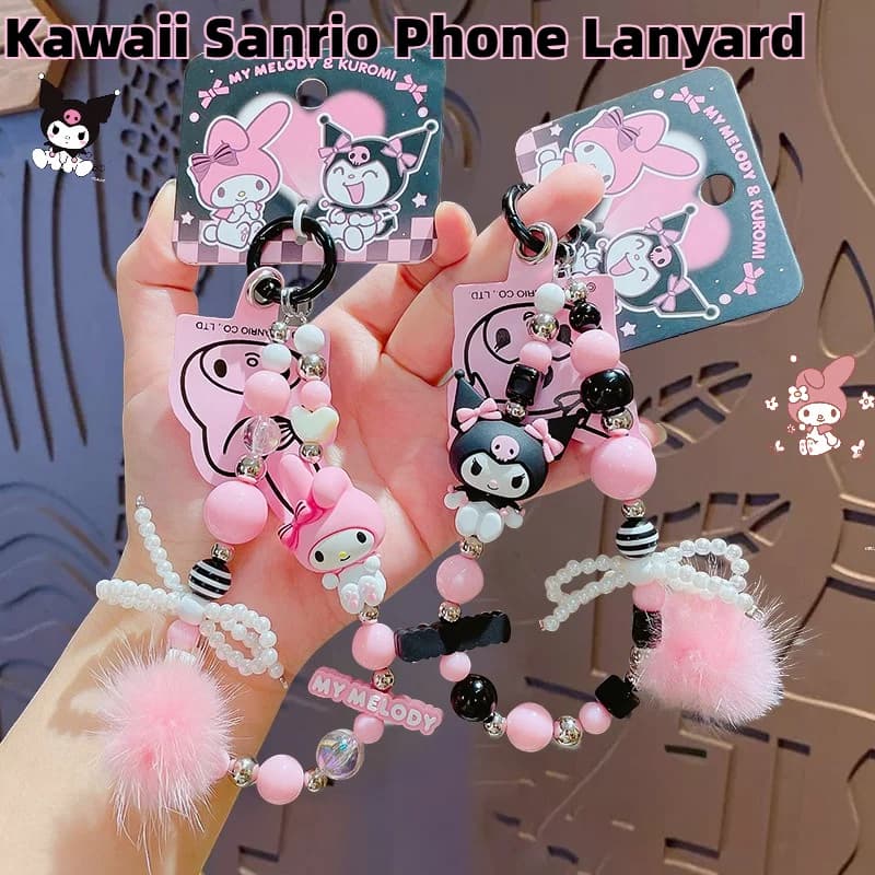 Cordino per Telefono Kawaii Sanrio INS, Ciondolo Decorativo, Portachiavi, Ciondolo per Borsa, Regalo di Compleanno per Bambini, Catena Antifurto Carina