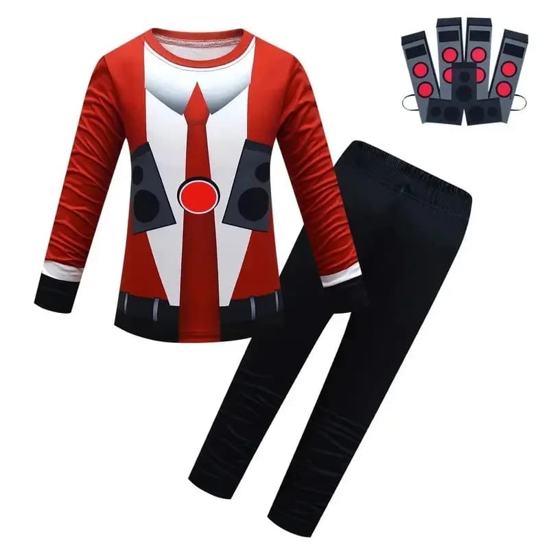 Premium Outfit Skibidi Toilet Cosplay Long Sleeves Set s Speakerman Clothing Titan Cameraman Clothes Girl Halloween Birt