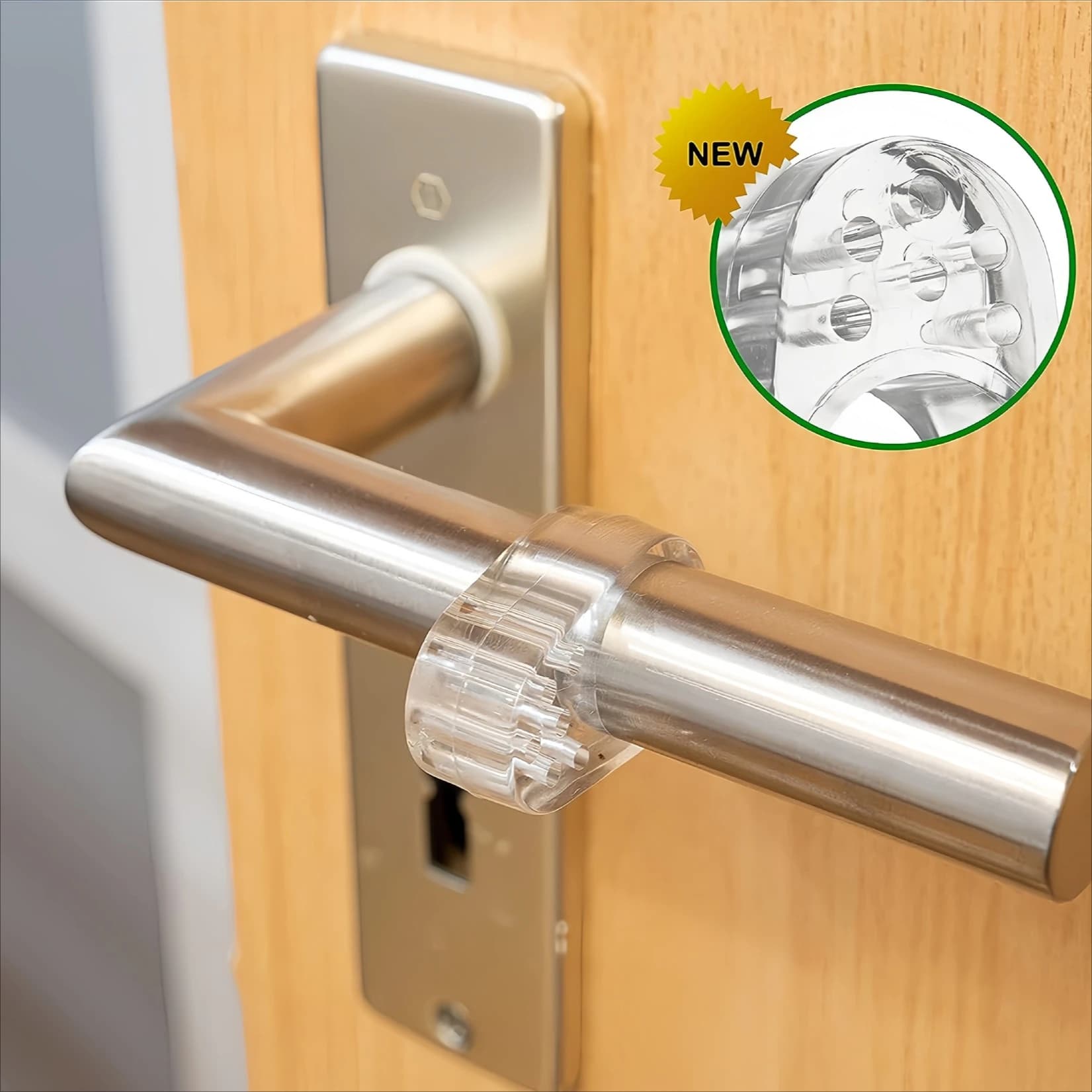 Fermaporta Trasparente in PVC, Protezione Murale Antiurto, Ammortizzatore Anti-Collisione per Porte, Accessorio per Casa, Ufficio e Cucina