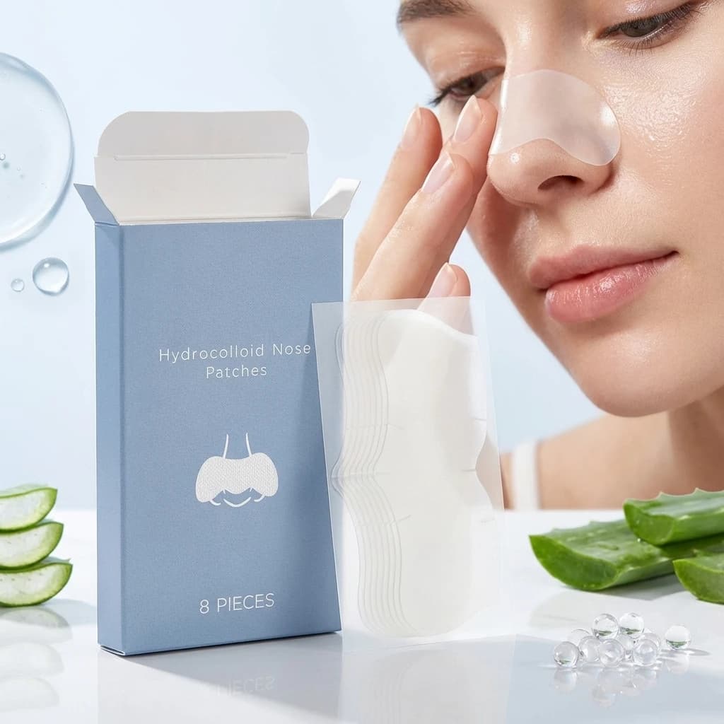 Cerotti Nasali alla Nicotinamide per Pulire l'Eccesso di Sebo, Sbloccare i Pori, Rimuovere i Punti Neri, Levigare la Pelle Ruvida, Cerotto Detergente per i Pori con Acido Ialuronico