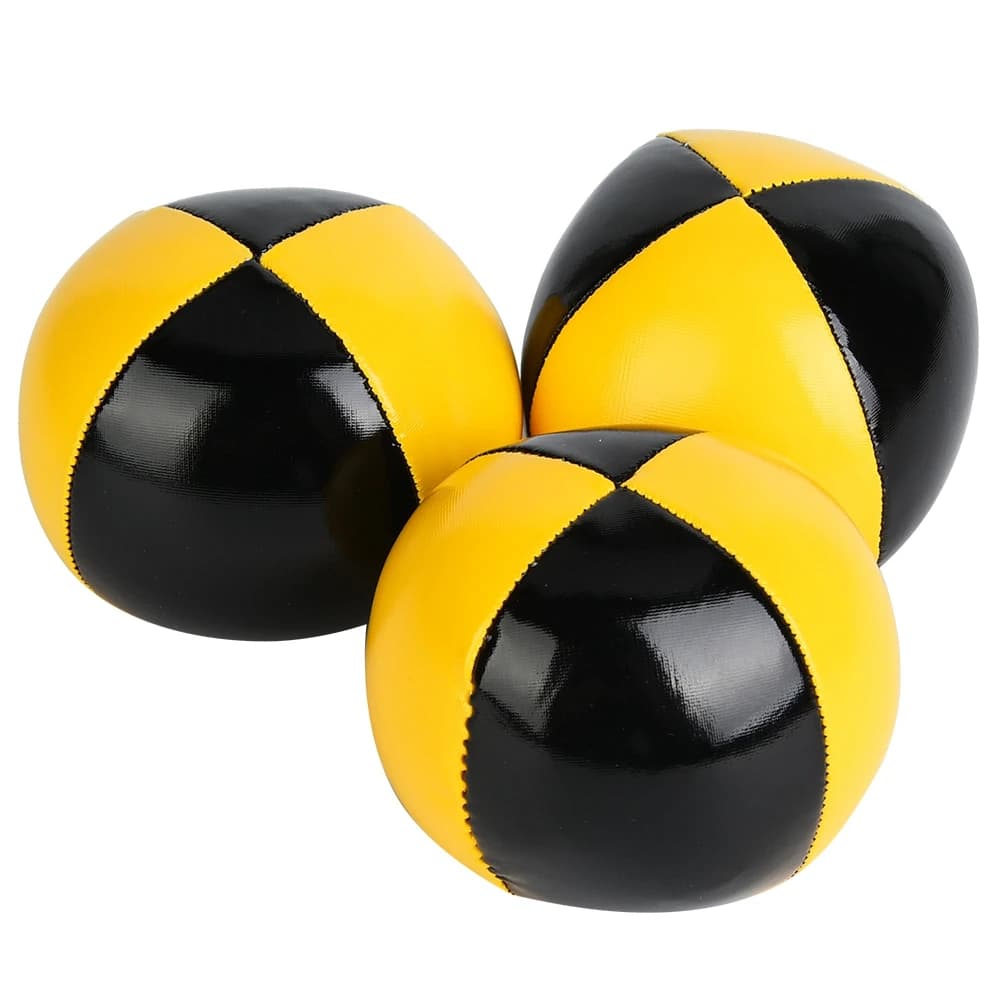 Palla da giocoleria per principianti Palline da giocoleria Thud in PU giallo nero Pagliaccio che gioca con palline da giocoleria per principianti