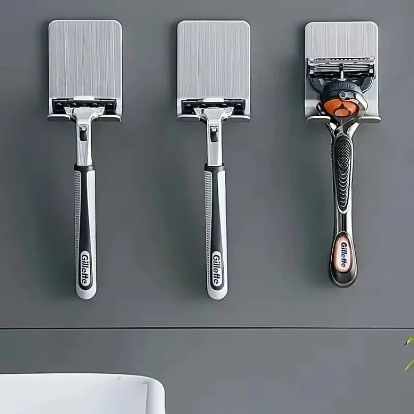 2pcs Razor Holder 304 Stainless Steel Men Shaving Shaver Razor Stand Shelf Shaving Razor Storage Rack Bathroom Hook Organizer
