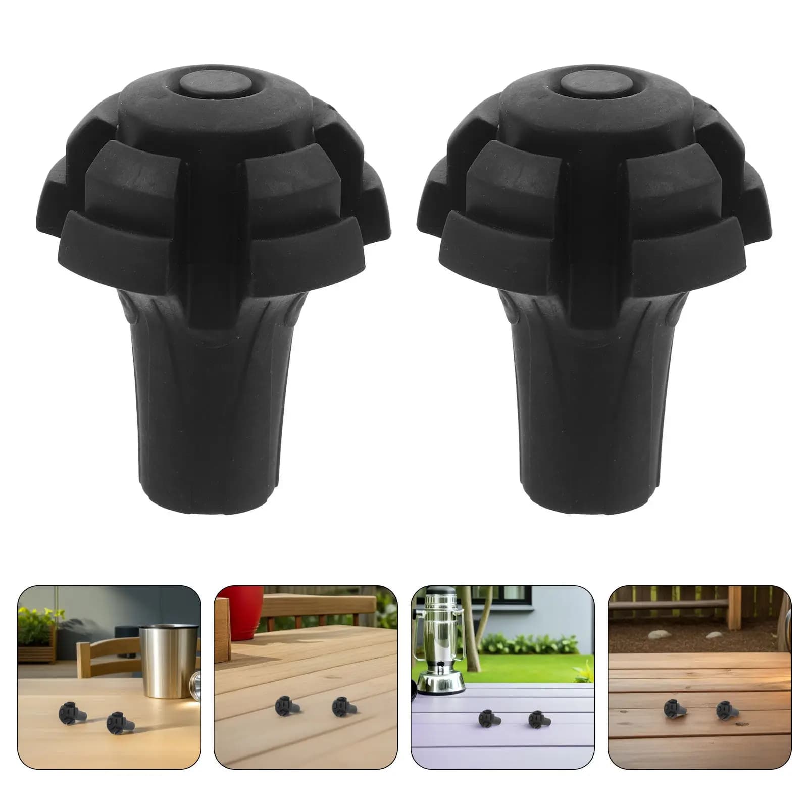 Set of 5 Spare Parts for Trekking Sticks, Anti-slip and PVC Anti-Slip Protectors, Hiking Stick Accessories, Hole Diameter 11mm