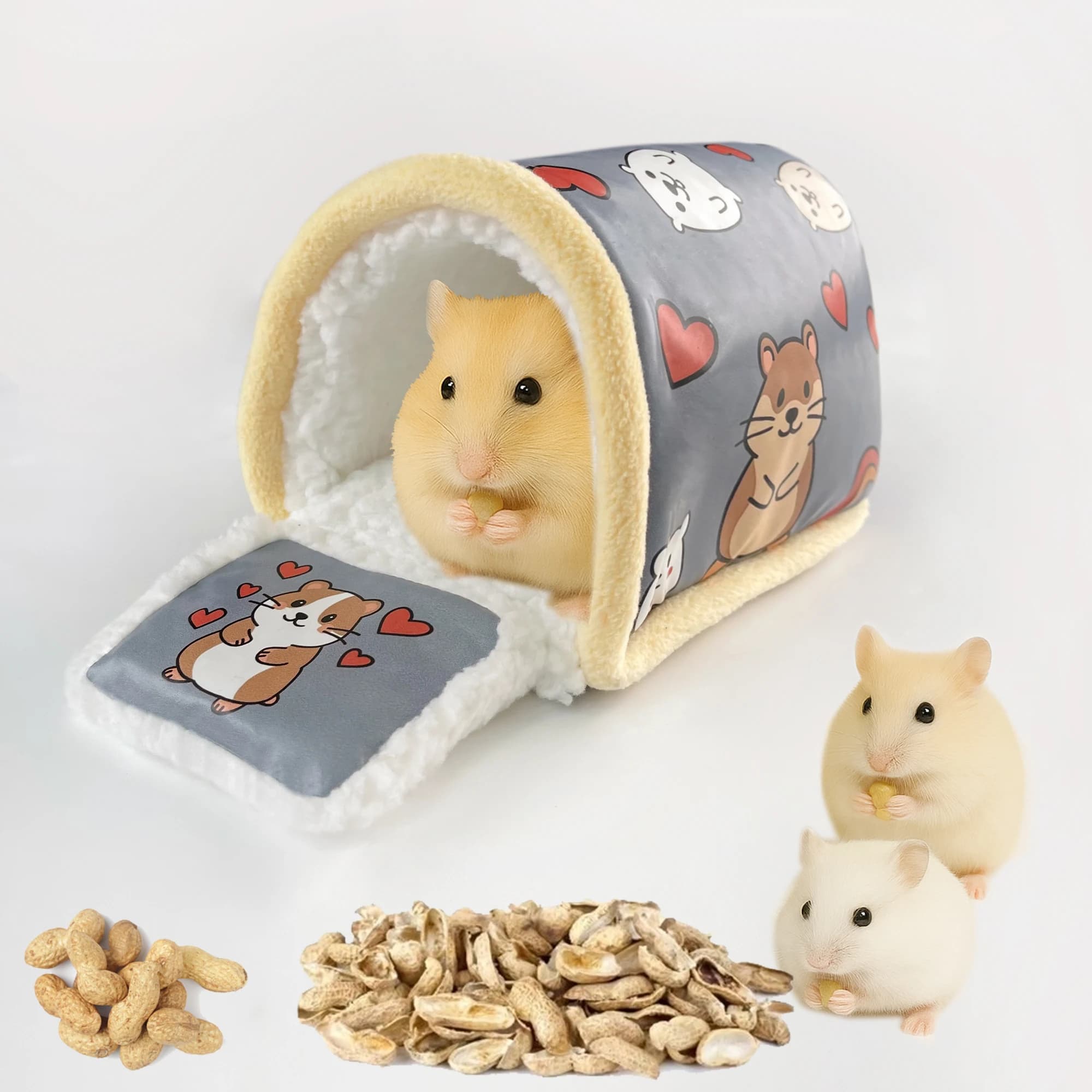 Cotton for Small Animals, Winter Hot House for Criceti, Carton Shape Cartoon Animated, Pele Bag for Small Golden Animals, Small Animal Accessories
