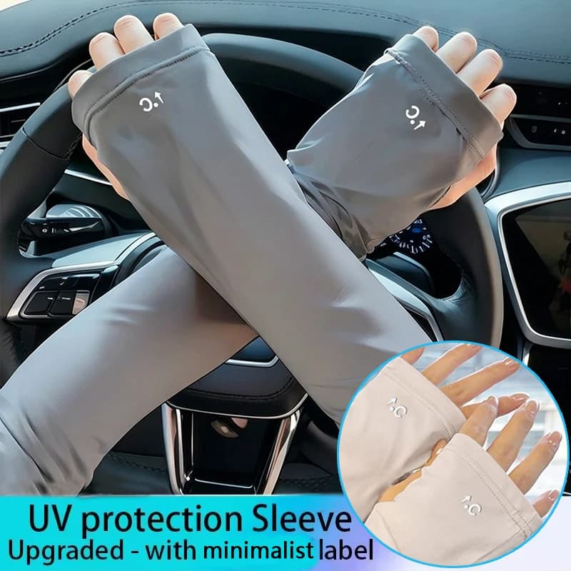 Guanti da ciclismo da donna in tessuto rinfrescante anti-UV, protezione solare, maniche da corsa e ciclismo, bracciali sportivi anti-UV per esterni