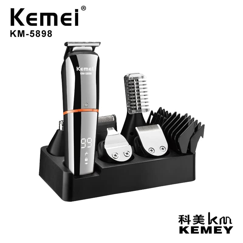 Kemei KM-5898 11 in 1 toilet kit wholesale for hairdressers, washable and rechargeable men's haircut