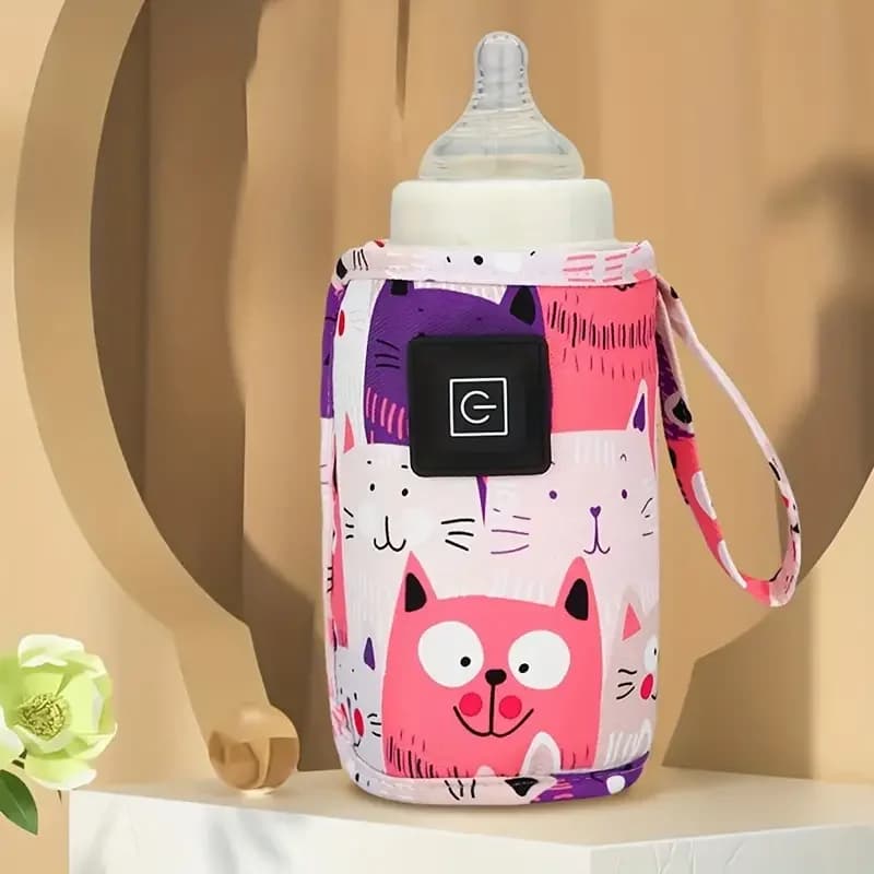 Scaldabiberon USB, Borsa Termica da Viaggio per Passeggino, Riscaldatore per Biberon, Scaldabiberon Portatile, Natale, Halloween
