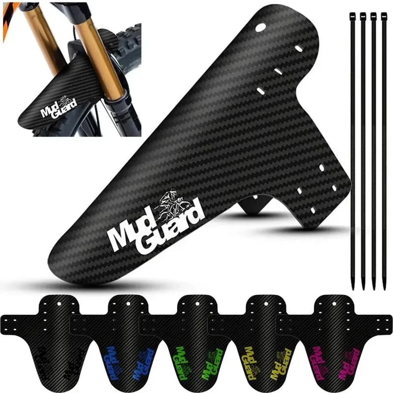 Parafango per Bicicletta con Motivo in Carbonio, 2/4 Pezzi, Portatile, per Bici da Strada e Mountain Bike, Protezione Anteriore e Posteriore, Ultraleggero, per MTB