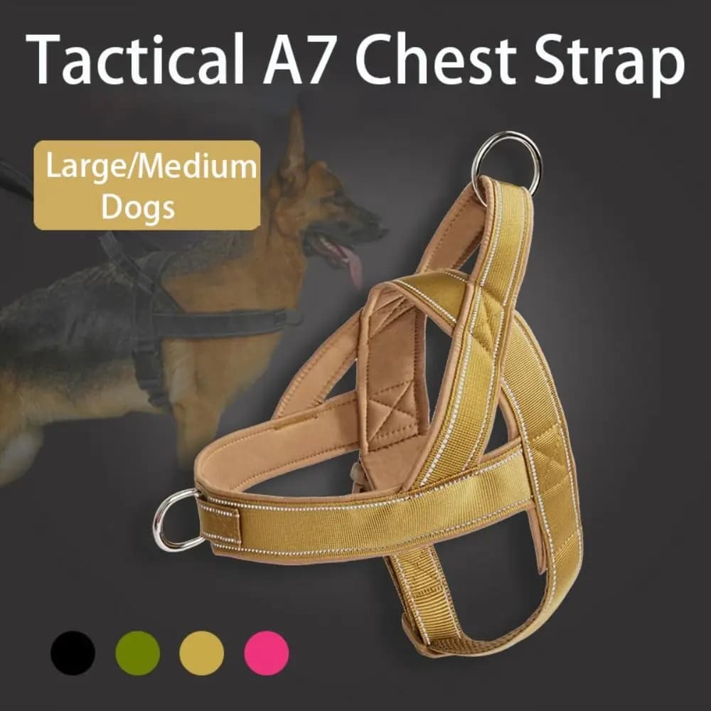 Allenamento da passeggio Corda da trazione per animali domestici in nylon riflettente regolabile Cintura toracica tattica per cani Gilet per cani Imbracatura per cani durevole
