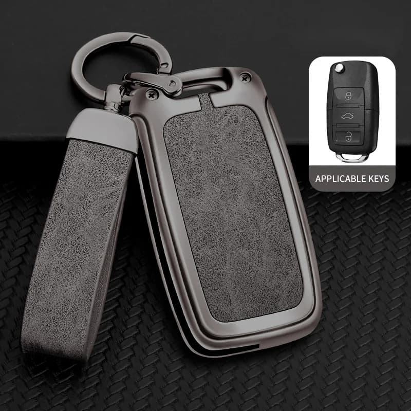Custodia in pelle per chiave auto Shell per Volkswagen VW Polo Golf Passat Tiguan Beetle Caddy T5 Up Eos Skoda Octavia Seat Leon Altea
