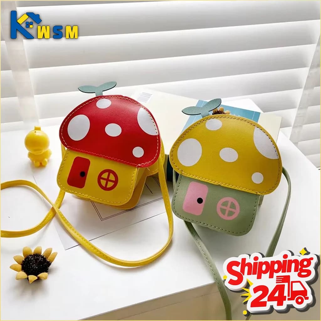 1-8PCS Animated Cartoon Baby Bag Shoulder Bag for Girls Shoulder Bag with Fungus Design Children's Wallet