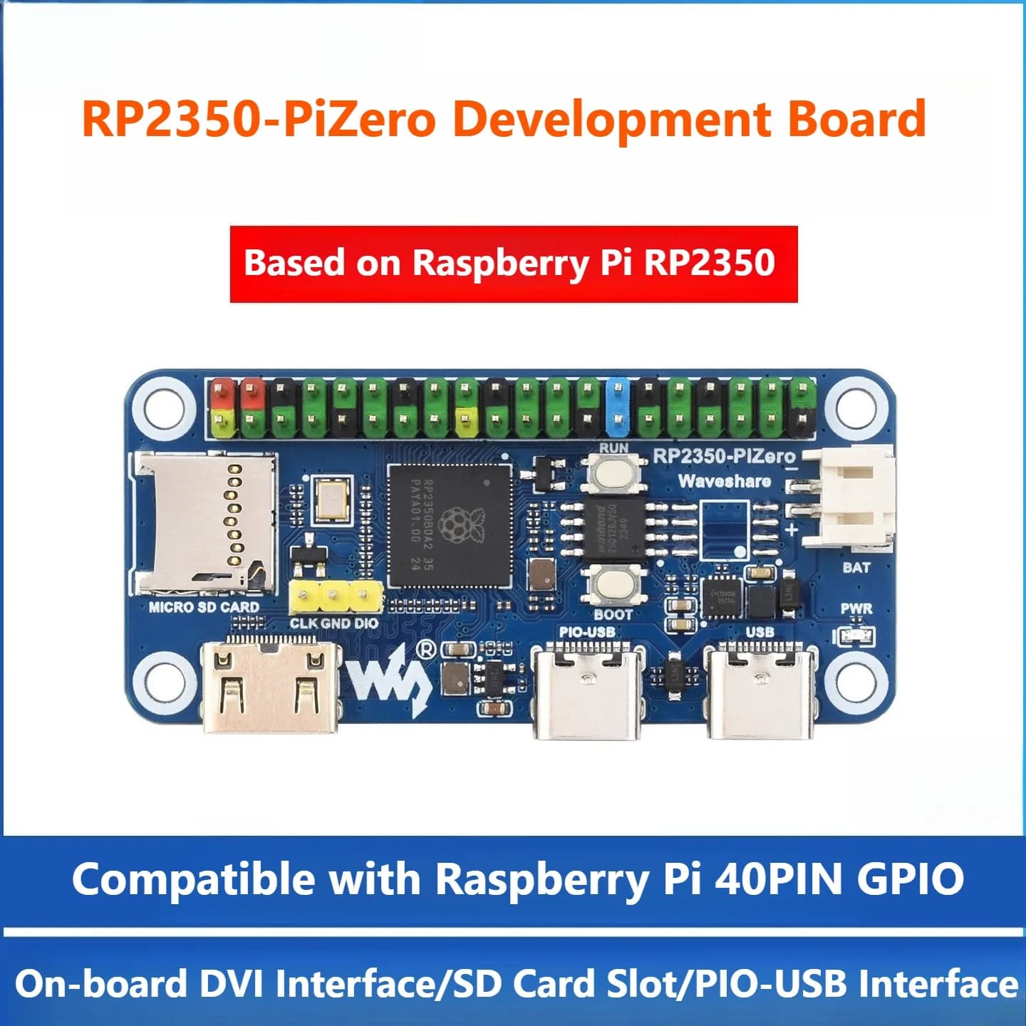 Raspberry Pi RP2350 Processor Dual Core 40Pin GPIO compatible with Pi Zero Direct replacement for DIY projects