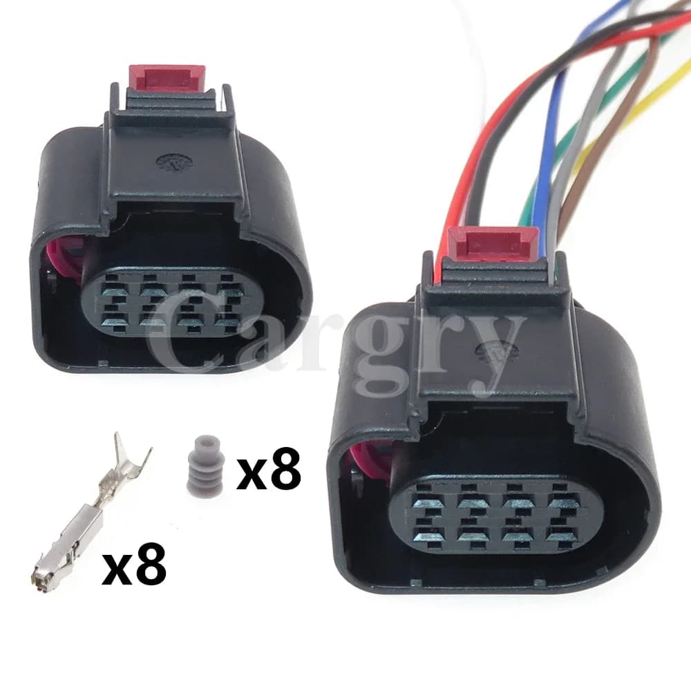 1 Set 8P 4H0973714B Connettore Ausiliario per Cambio Corsia Auto, Assemblaggio AC, Presa Cablaggio Automobile, Connettori Impermeabili Auto