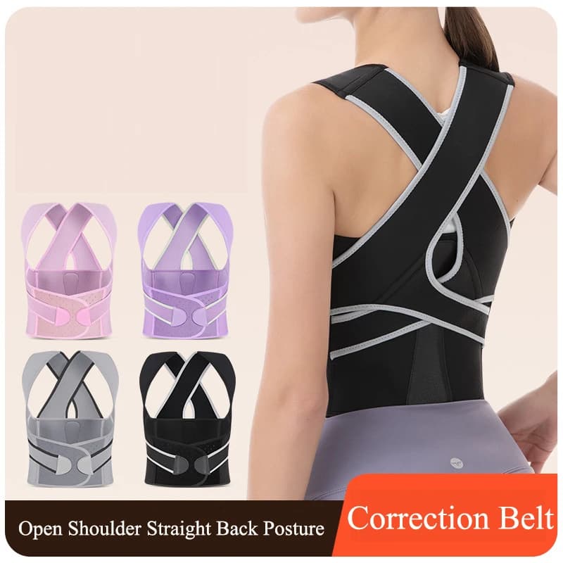 Back Brace Unisex Shoulder Straight Back Posture Correction Belt Hunchback Spine Seamless Breathable Adjustable Full Support