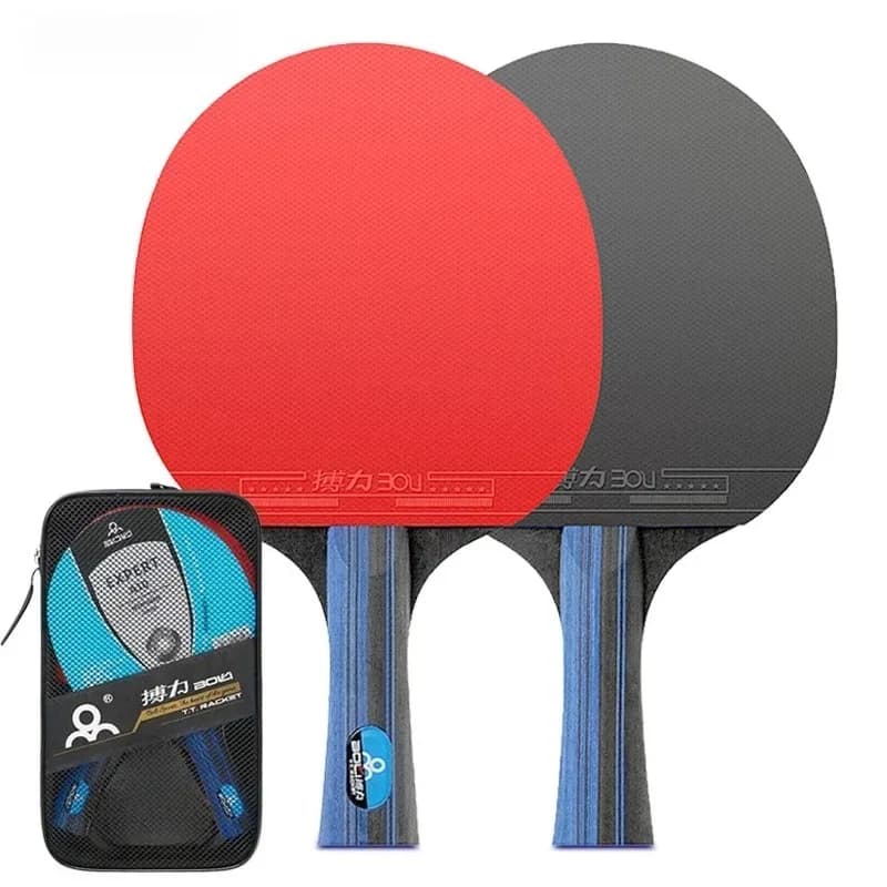 Ping pong rack 2 pieces Professional ping pong racket set Rubber buffalo Top quality training for beginners in solid wood