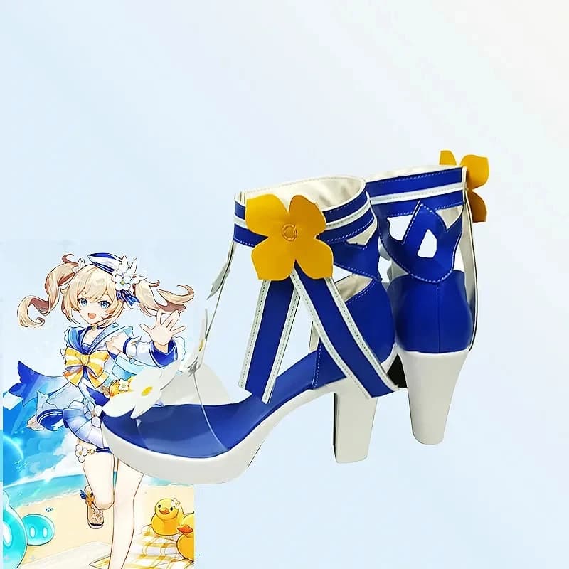 2026 New Game Anime Genshin Impact Summer Shoes Synthetic Barbara Cosplay Sandals Size Leather Role-Play SOJV3