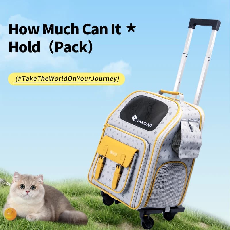 Trasportino Premium Espandibile per Animali Domestici con Ruote, Design a Doppio Lato con Rotelle per Cani e Gatti, Funzione Telescopica per Viaggi Confortevoli