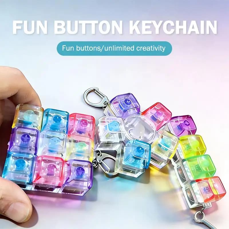 Creative Illuminated Keycap Keychain Decompression Keycap Pendant Mechanical Keyboard Keyswitch Keychain Novelty Bag Decor Gift