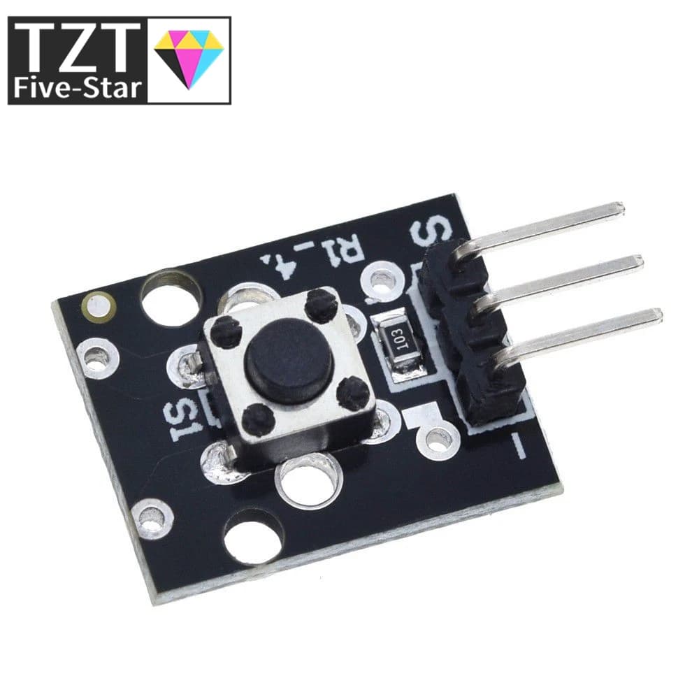 TZT 1/3PCS KY-004 3pin Button Key Switch Sensor Module for Arduino Diy Starter Kit 6*6*5mm 6x6x5mm KY004