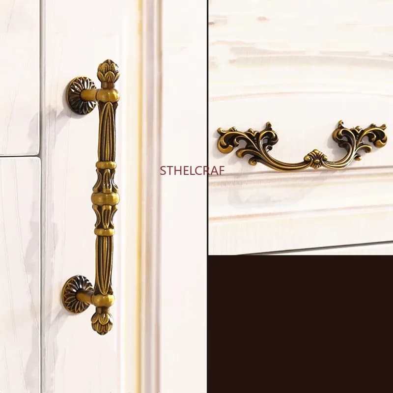 Maniglie per Cassetti in Stile Antico, Maniglia per Porta di Armadio in Lega di Zinco di Alta Qualità, Accessori per Mobili, Maniglia per Porte e Finestre Interne