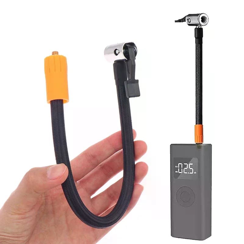 Adattatore per Tubo di Gonfiaggio a Filettatura Fine, 30CM, con Valvola Standard e Connettore M6 per Gonfiaggio Pneumatici Auto