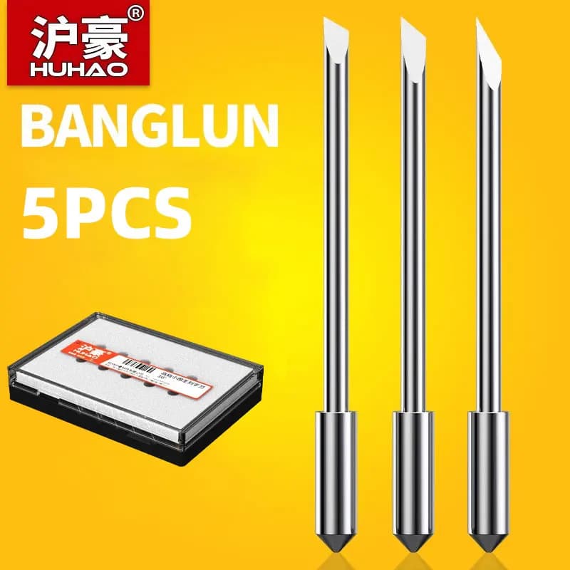 HUHAO Set di 5 Lame per Plotter da Taglio 30/45/60 Gradi CB09, Lame e Supporto per Plotter da Taglio per Vinile