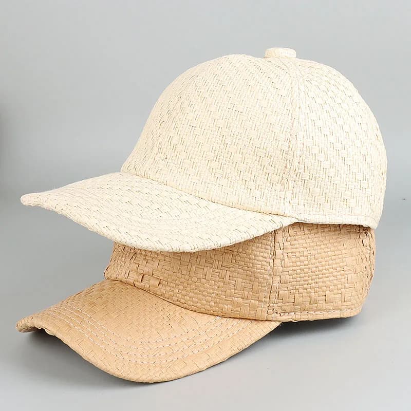 Cappello da Sole in Paglia Uomo Donna, Berretto da Baseball Estivo Nuovo 2026, Cappello da Camionista alla Moda Nero Bianco, Cappellini Snapback Uomo