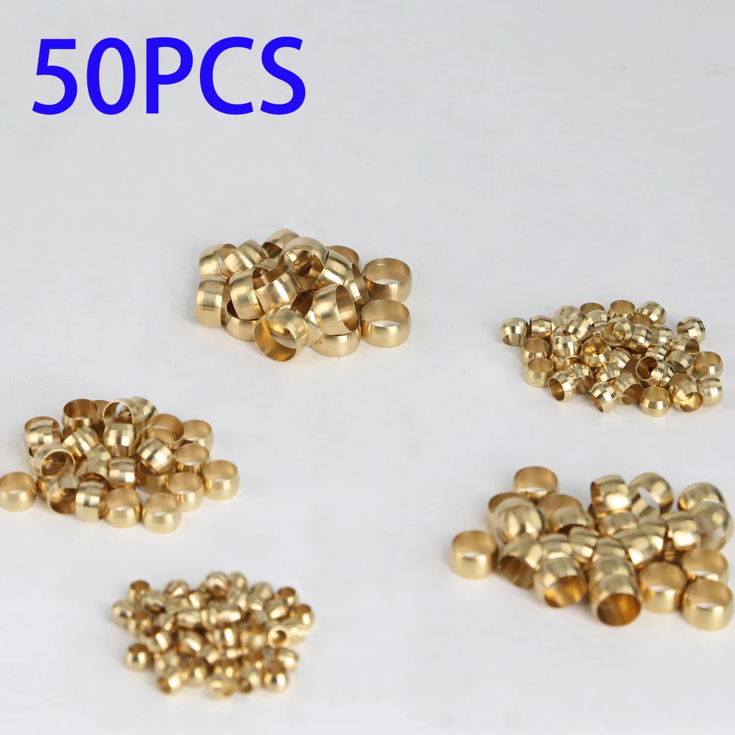 50pc Brass Double Taper Ferrule 4 6 8 10 12 mm OD Compression Sleeve Seal Ring Fittings Tube Centralized Lubrication System