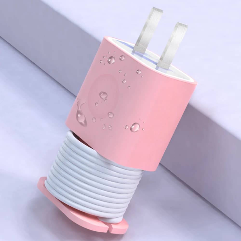 Silicone cable winder charger protector wire cover organizer for iPhone USB charging cable head protective case