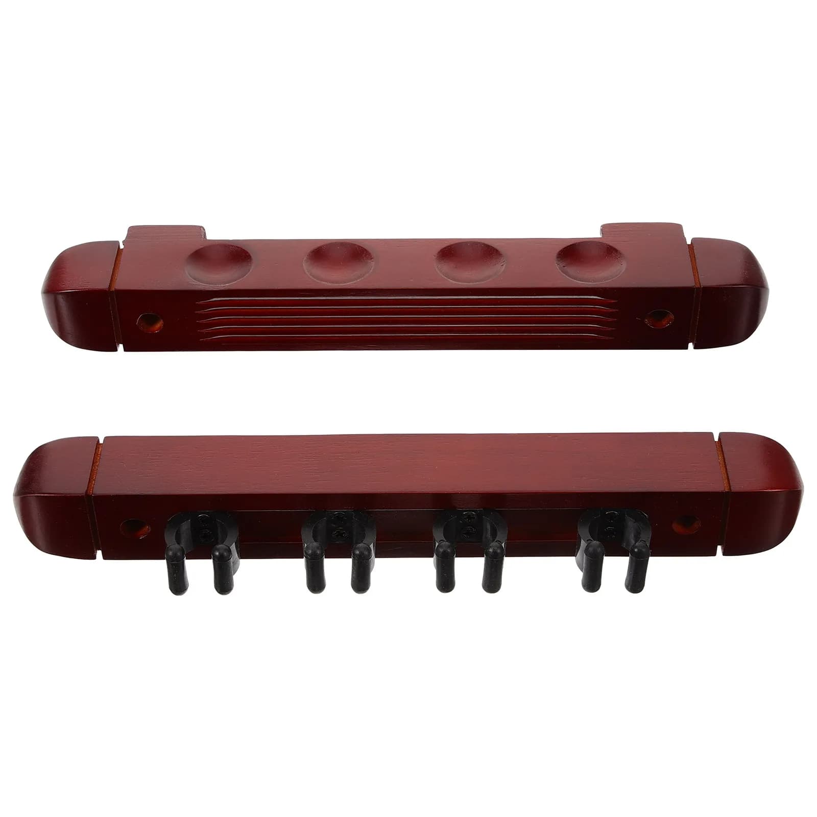 Set di 1 Portastecche da Biliardo in Legno Multi-Slot da Parete, Espositore Organizzatore per Stecche da Biliardo