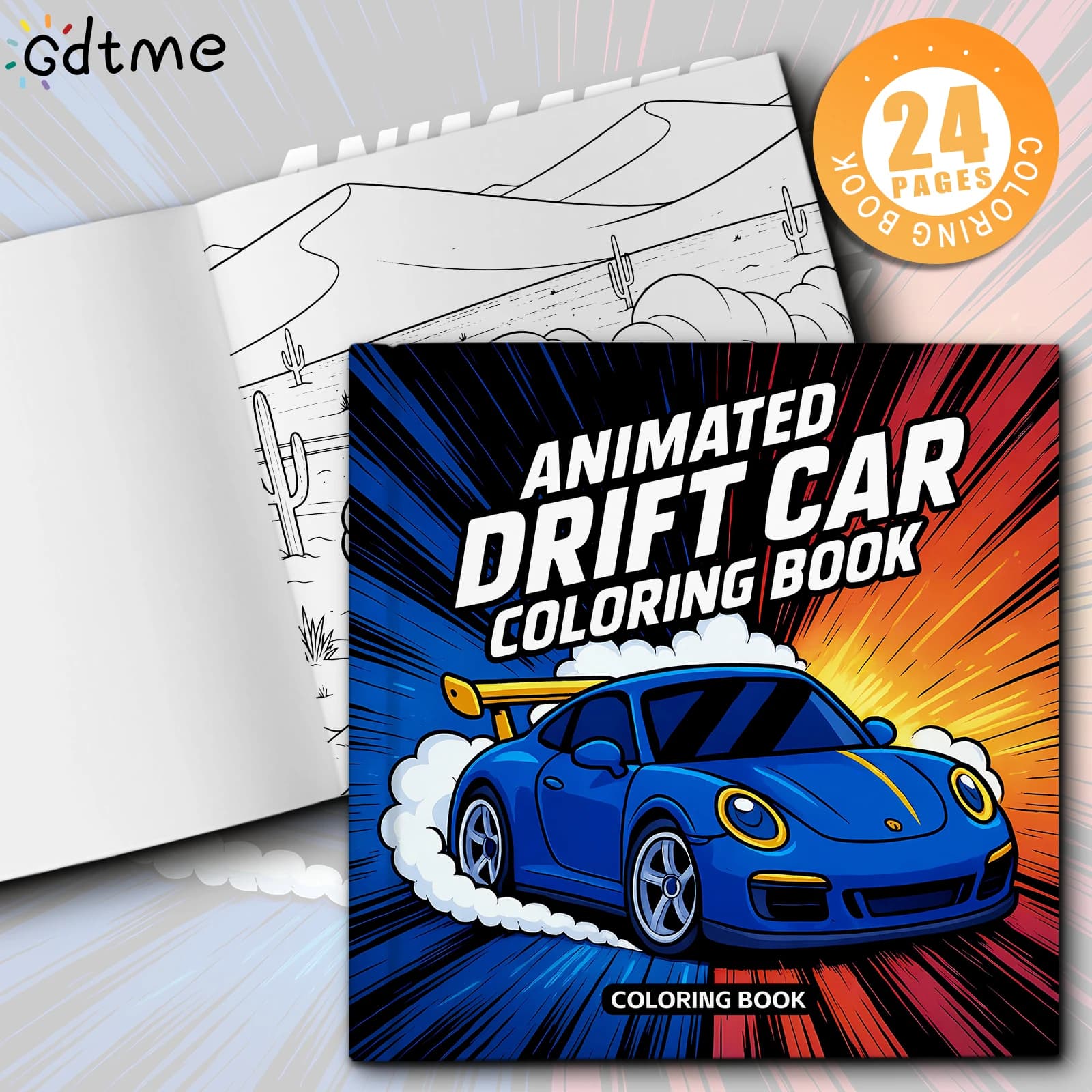Anti Anxiety Animated Drift Car Coloring Book for Adults Stress Relief DIY Painting Drawing Art Activity Book Perfect Gift