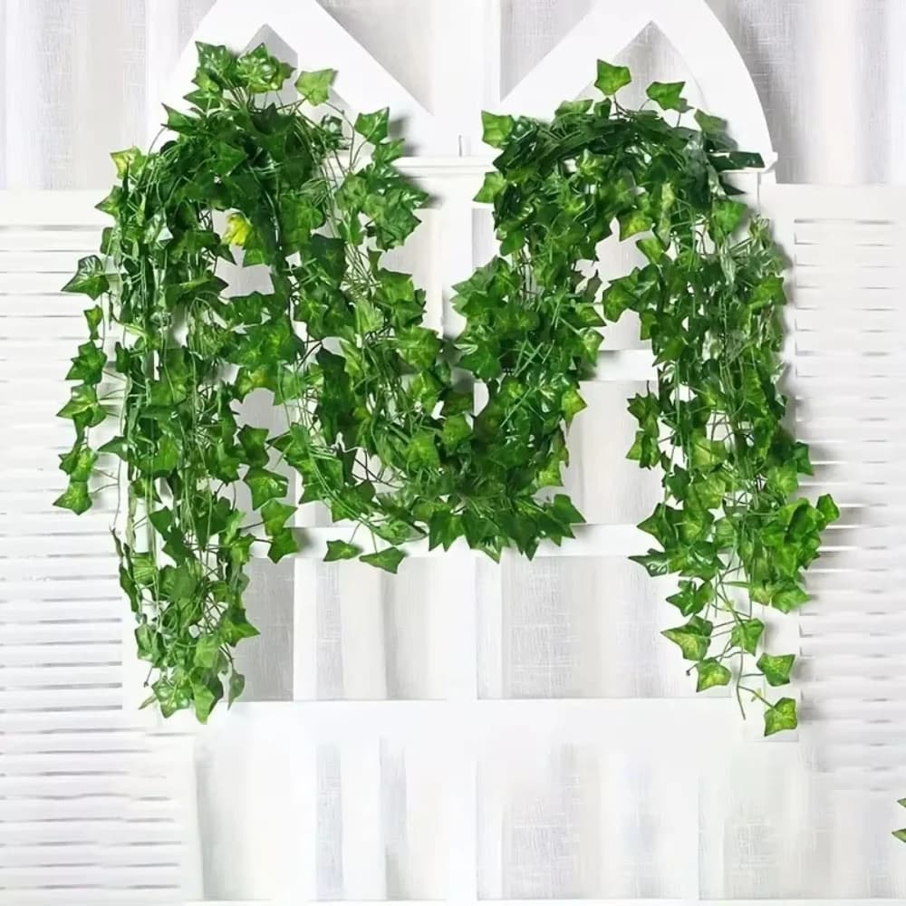 1.2-2.6M Green Ivy Leaf Hanging Vine Artificial Garland Silk Wall Plant Home Garden Decoration Wedding Party DIY Fake Wreath