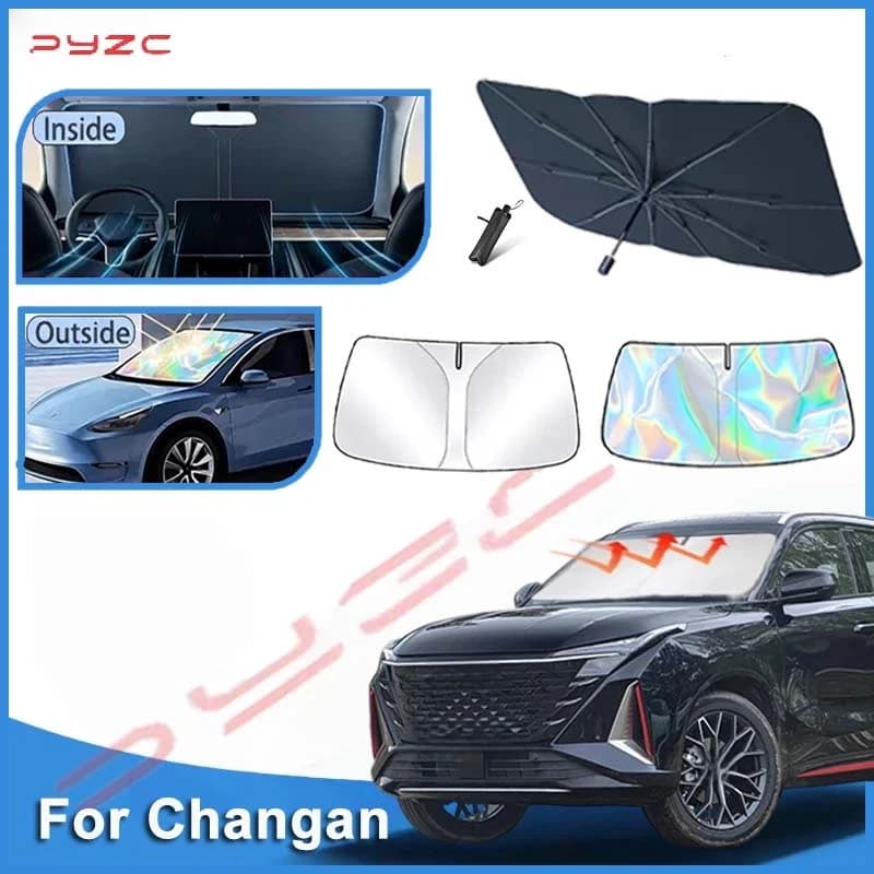 1PC Car Sun Visor For Changan Oshan X7 Plus 2024 2025 Front Windshield Sunshade Heat Insulation Summer Cooling Auto Accessories