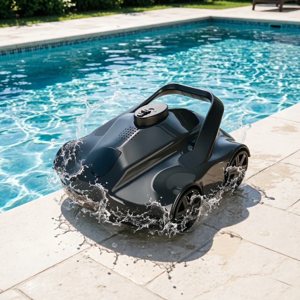 Robot Pulitore Piscina a Batteria, Aspiratore Automatico Portatile per Piscina, 130 Minuti di Autonomia, Auto-Parcheggio, Potente Aspirazione
