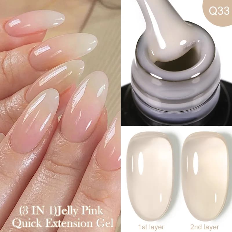 LILYCUTE 7ML Jelly Nude Pink Smalto per unghie gel a estensione rapida Dito trasparente Prolungare Vernice gel da costruzione a lunga durata