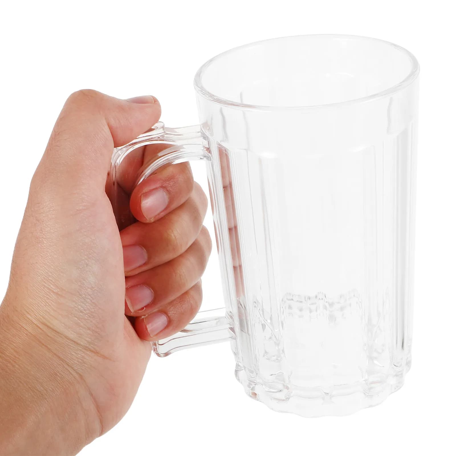 Acrylic Beer Mug 390Ml Heavy Duty Handle Beer Cup Household Barware Drinkware for Parties Weddings Birthdays Banquets Gatherings