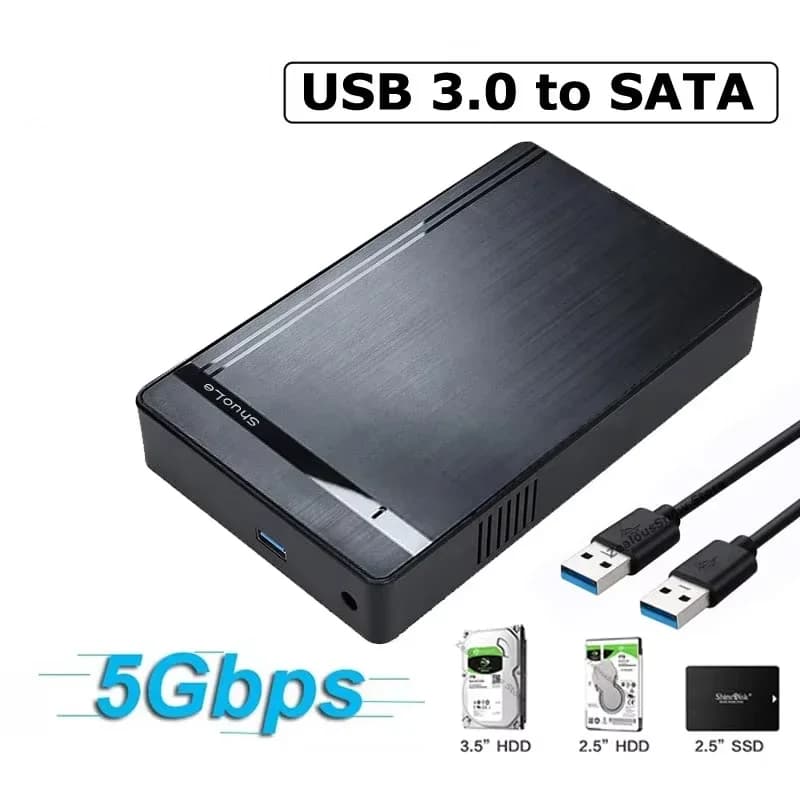 Custodia per HDD Adattatore da SATA a USB 3.0 da 3,5/2,5 pollici Custodia per disco rigido esterno Adattatore ad alta velocità per PC Laptop Custodia per HDD