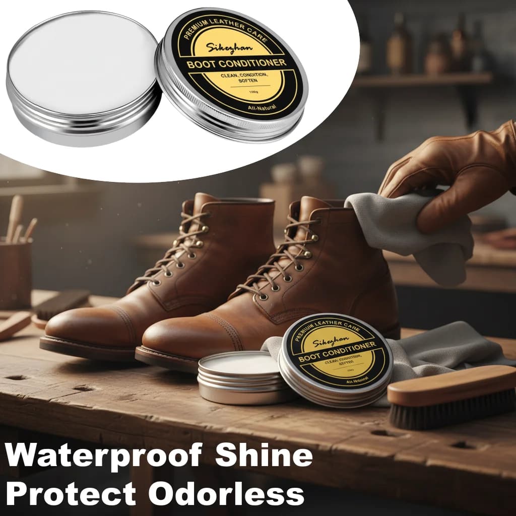 Leather Boot Care Cream Leather Conditioner for Work Boots and Fashion Boots Shoe Polish Balm Clear Odorless Non Greasy