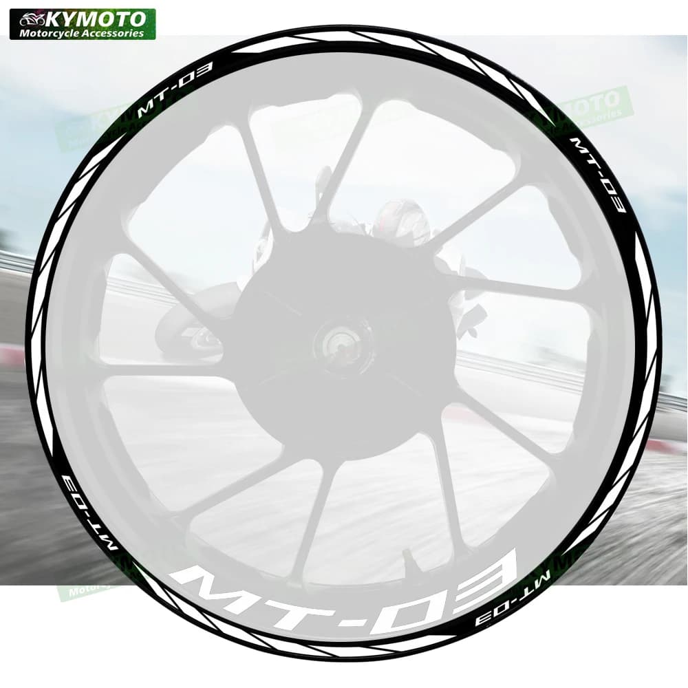 For MT-03 MT03 motorcycle accessories 17 inch front and rear wheel decals fairing hub modified reflective wheel rim stickers