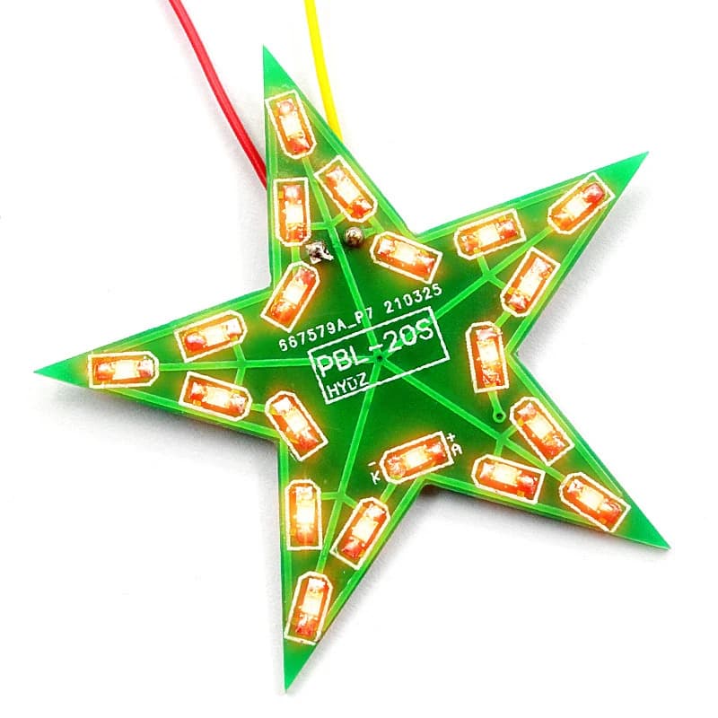 Kit Elettronico Fai-da-Te Stella a Cinque Punte con Luce LED Sfumata per Natale, Formazione Saldatura, Rosso, per Arduino DIY