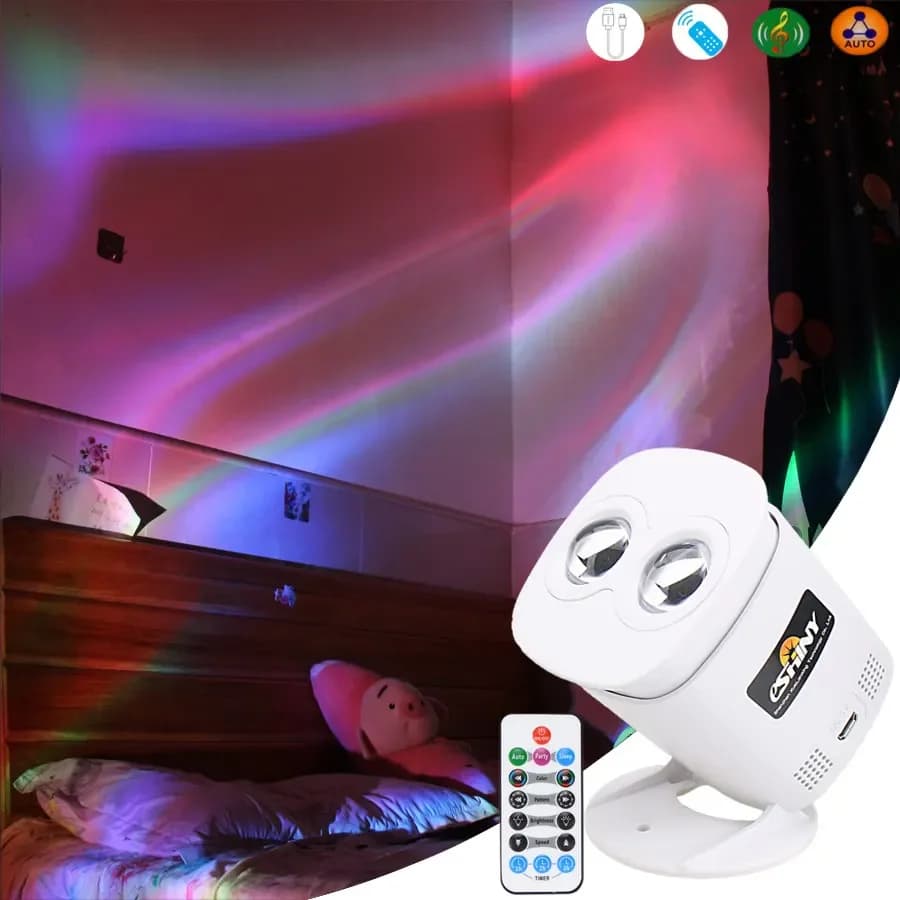 RGB LED 7 colori arcobaleno Aurora proiettore DJ Disco Light Party Bar Dance Magic Sky Night Room effetto scenico lampada al tramonto B216N8