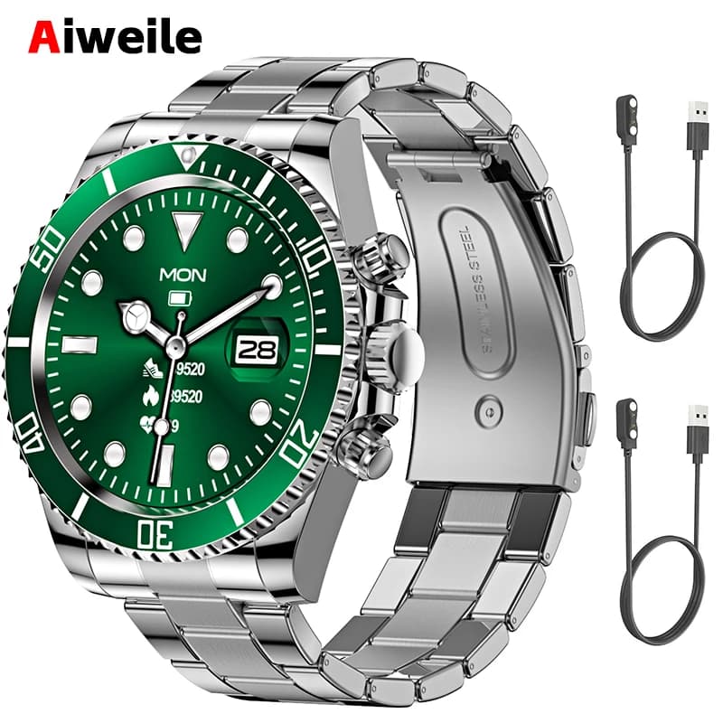 Smart Watch Uomo Smartwatch AW12 lusso di fascia alta 2024 Android IOS Supporto coreano Acciaio Connesso Replica Miltary pk gts4 globale